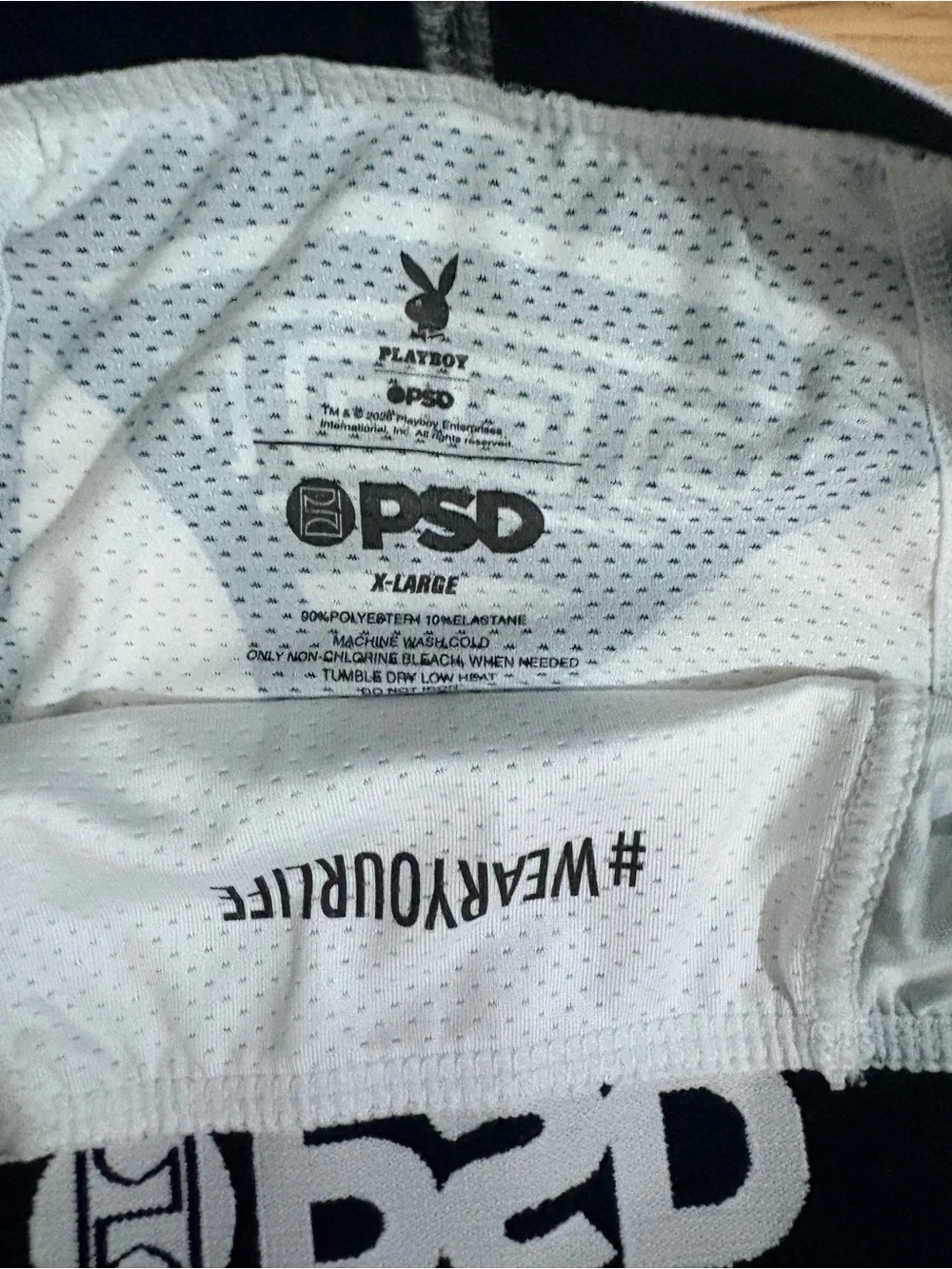 PSD PLAYBOY Black and White Logo Boxer Briefs XL
